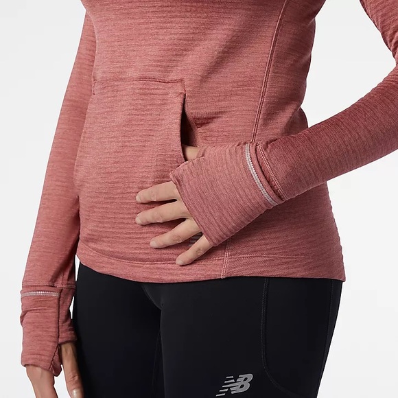 New Balance Heat Grid Hoodie - Washed Henna Heather - Picture 4 of 8
